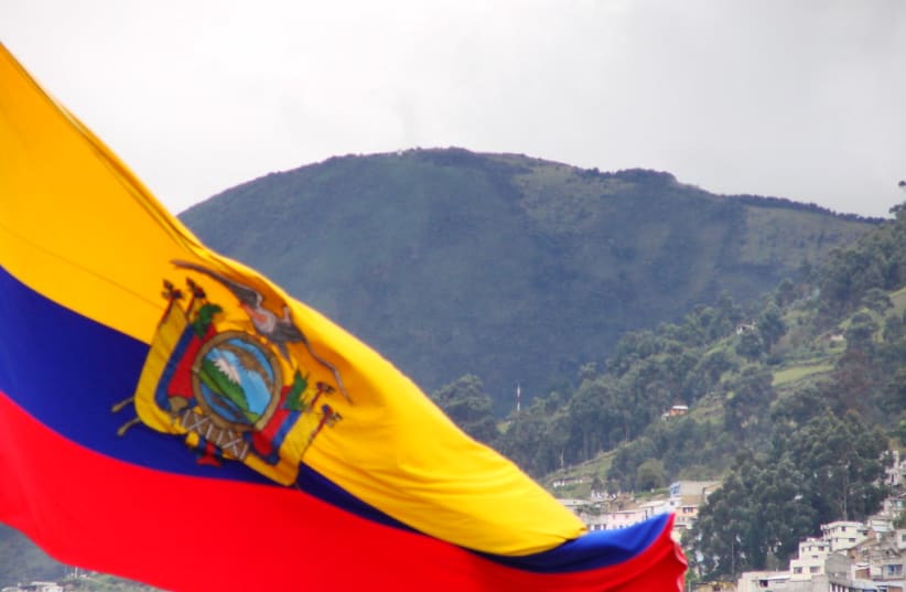  View of Ecuador with the Ecuadorian flag (photo credit: FLICKR)