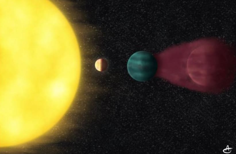  Young, hot, earth-sized planet HD 63433d sits close to its star in the constellation Ursa Major, while two neighboring, mini-Neptune-sized planets identified in 2020 orbit farther out.  (photo credit: Alyssa Jankowski)
