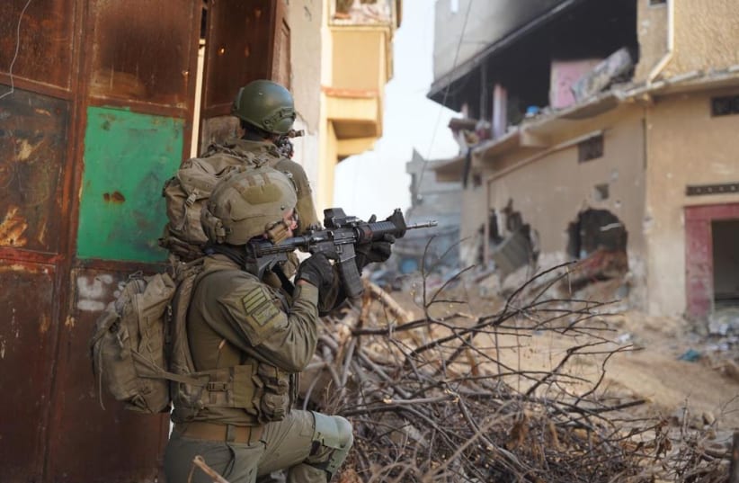 Israeli forces operate in the Gaza Strip on January 14, 2024 (photo credit: IDF SPOKESPERSON'S UNIT)