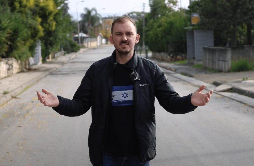  Israeli influencer and human rights activist Hananya Naftali in his recent visit to Kiryat Shemona  (photo credit: Courtesy of Hananya Naftali )