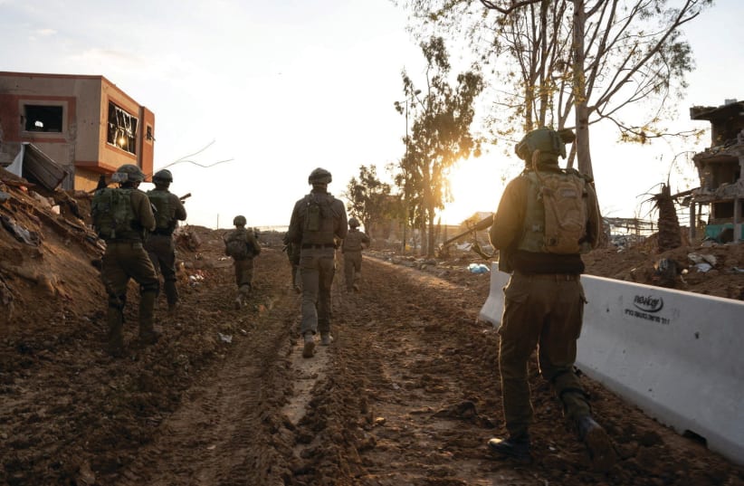  IDF SOLDIERS operate in the Gaza Strip, this week. If Israel’s war against Hamas had begun as a preemptive attack by the Jewish state on October 6, no amount of military intelligence or strategic logic would win an iota of global support, the writer maintains. (photo credit: IDF)