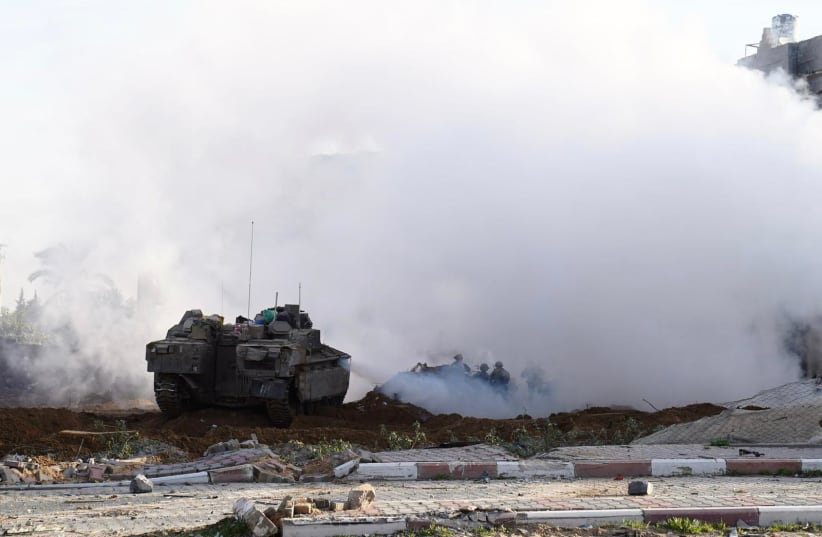  IDF tank operates in Gaza. January 16, 2024. (photo credit: IDF SPOKESPERSON'S UNIT)