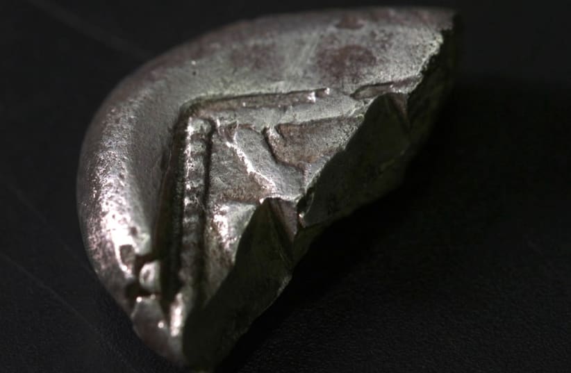  The rare coin, providing evidence for the development of commerce. (photo credit: Israel Antiquities Authority)