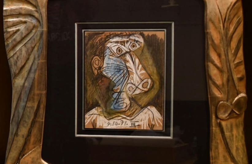  The painting 'Tete' by Pablo Picasso stolen fourteen years ago from Israel and found in Belgium is seen in this undated handout image. (photo credit:  Parquet of Namur/Handout via REUTERS)