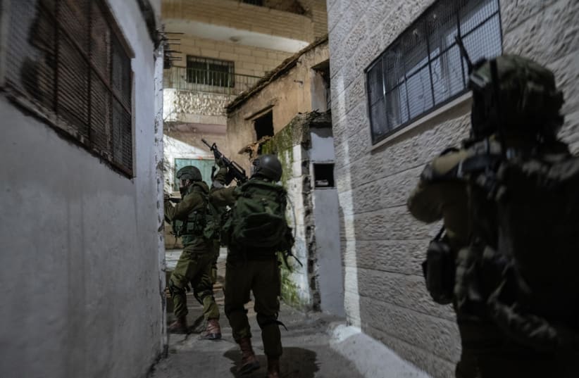  Israeli forces operate in Tulkarm, in the West Bank, January 18, 2024 (photo credit: IDF SPOKESPERSON'S UNIT)