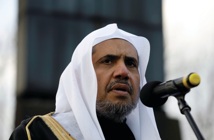  DR. MOHAMMAD AL-ISSA, secretary-general of the Muslim World League, speaks during a visit to Auschwitz-Birkenau in January 2020. (photo credit: KACPER PEMPEL/REUTERS)