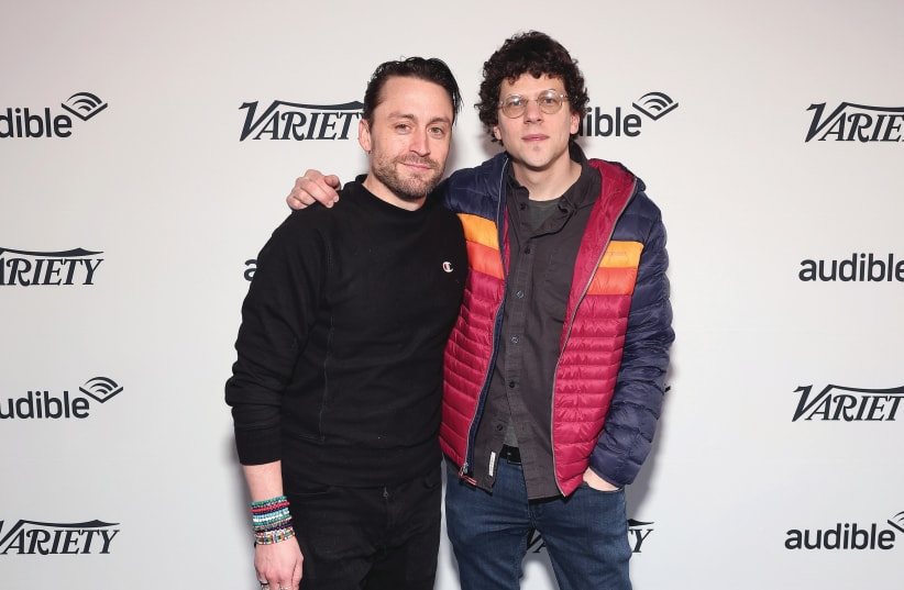  KIERAN CULKIN and Jesse Eisenberg at Sundance for the screening of their film ‘A Real Pain’, about Jewish cousins on a heritage tour of Poland after the death of their beloved Holocaust-survivor grandmother. (photo credit: Gabrielle Flamand)