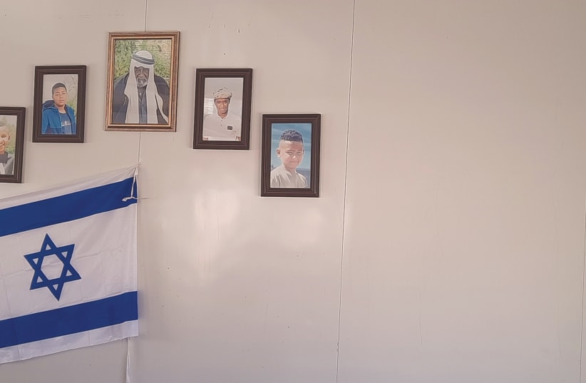  OUR BOYS of the Alqura’n family were killed on October 7 when a Hamas rocket made a direct hit on a corrugated tin structure where they were having breakfast that morning in their unrecognized Bedouin village of al-Bat.  (photo credit: JUDITH SUDILOVSKY)