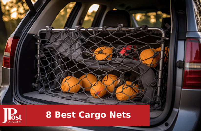 Car Rear Cargo Net (35.4x15.8), Envelope Style Elastic Trunk Net  Organizer Heavy Duty Stretchable Nylon Storage Net Mesh with Hooks for Car,  SUV