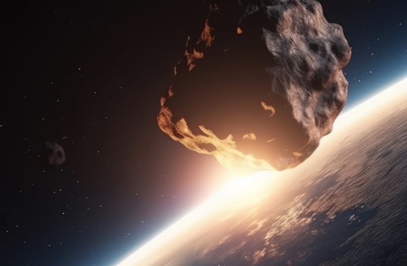 Imagen ilustrativa del paso de un asteroide por la Tierra (photo credit: INGIMAGE)