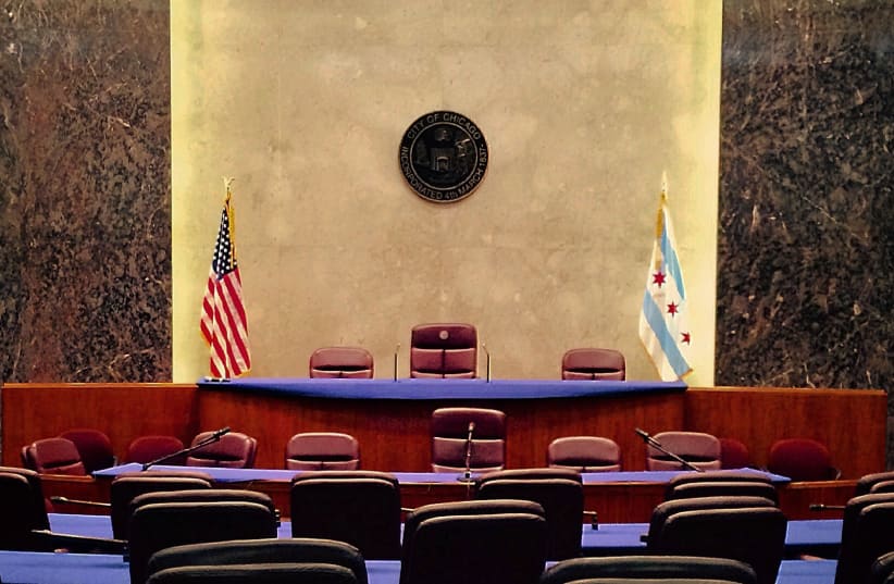  Chicago City Council Chamber (photo credit: WikimediaCommons/Raed Mansour)