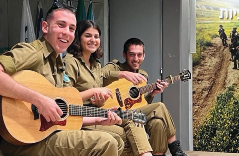  The IDF military band's Kelim Shluvim (L to R): Edan Polacheck, Gali Orian, and Rotem Shafran. (photo credit: NOURIT MASSON SEKINE)