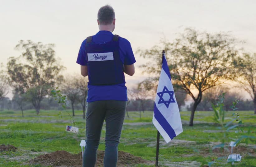  DURING THE recent Passages solidarity trip to Israel, the writer visits the memorial at the scene of the Supernova music festival massacre. (photo credit: CADE CHUDY)