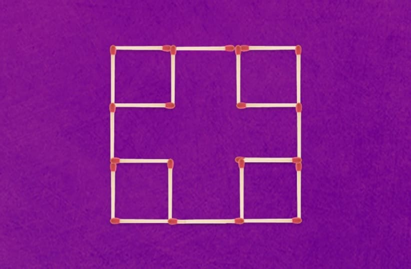 Move only two matchsticks to create 7 squares (photo credit: AdobeStock)