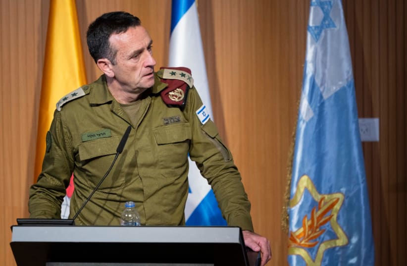 IDF Chief of Staff Herzi Halevi speaks on February 11, 2024 (photo credit: GOVERNMENT PRESS OFFICE)