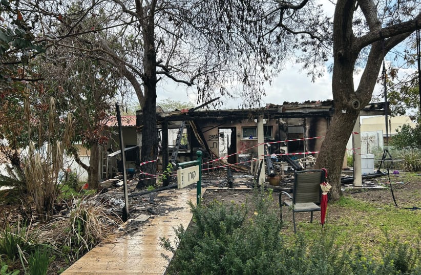  ROTEM KOREN’S family home on Kibbutz Kfar Aza was destroyed by Hamas terrorists on October 7.  (photo credit: Reichman University)