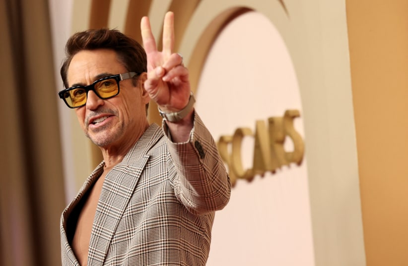Robert Downey Jr, nominated for Best Actor in a Supporting Role, for "Oppenheimer", attends the Nominees Luncheon for the 96th Oscars in Beverly Hills, California, U.S. February 12, 2024. (photo credit: MARIO ANZUONI/REUTERS)