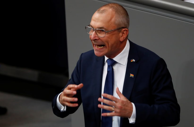 Volker Beck of Germany's environmental party Die Gruenen (The Greens) attends a session of the lower house of parliament Bundestag to vote on legalising same-sex marriage, in Berlin, Germany June 30, 2017. (photo credit: Fabrizio Bensch/Reuters)