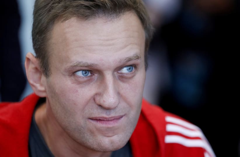  Russian opposition leader Alexei Navalny attends a court hearing in Moscow, Russia August 22, 2019 (photo credit: REUTERS/EVGENIA NOVOZHENINA)