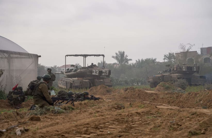  IDF troops operating in Khan Yunis, February 17, 2024. (photo credit: IDF SPOKESMAN’S UNIT)