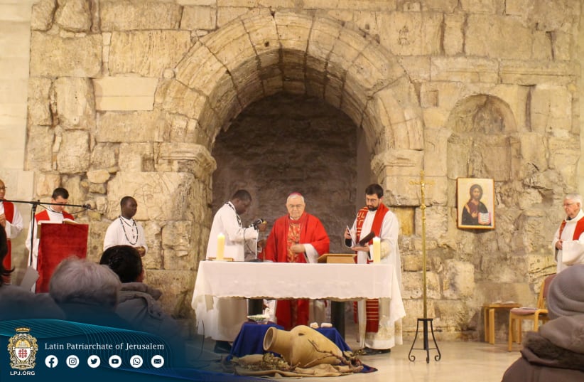  Feast of Thorns ceremony in Jerusalem.  (photo credit: LATIN PATRIARCHATE OF JERUSALEM)