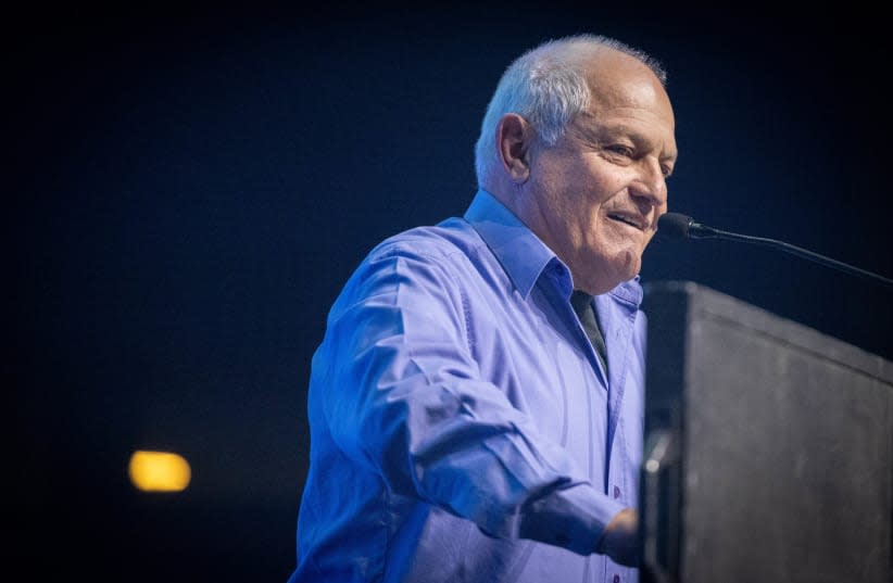  El ministro de Turismo, Haim Katz, asiste a la "conferencia de la victoria" en el Centro Internacional de Convenciones de Jerusalén el 28 de enero de 2024. (photo credit: Chaim Goldberg/Flash90)