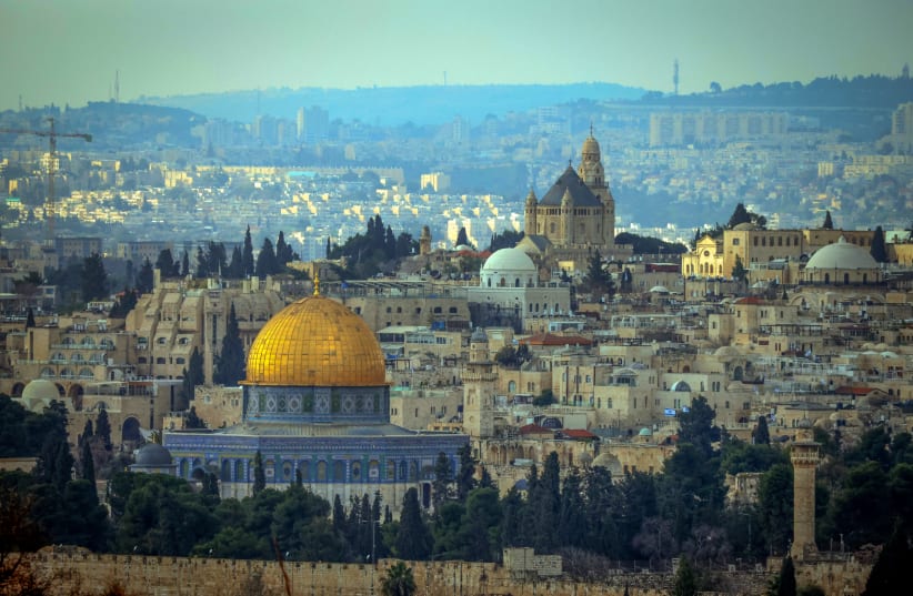 View of the Dome of the Rock in Jerusalem's Old City, February 17, 2024 (photo credit: YOSSI ZAMIR/FLASH90)