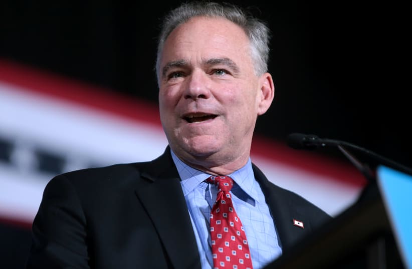  U.S. Senator Tim Kaine speaking with supporters at a campaign rally at the Maryvale Community Center in Phoenix, Arizona. (photo credit: GAGE SKIDMORE/WIKIMEDIA COMMONS)