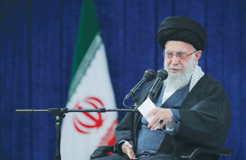  IRAN’S SUPREME Leader Ayatollah Ali Khamenei: The Iranian regime acts quietly, patiently, and methodically in regions reigned by instability and chaos, the writer notes.  (photo credit: Office of the Iranian Supreme Leader/West Asia News Agency/Reuters)