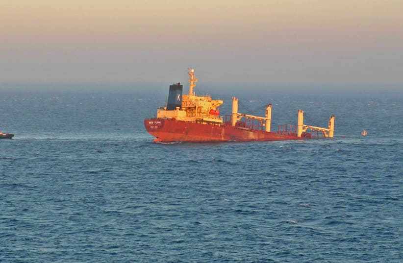  The New Flame less than a mile off Europa Point was struck by a petrol tanker. (photo credit: FLICKR)