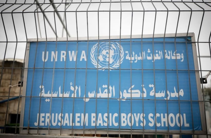  Una escuela financiada por la UNRWA en el este de Jerusalén. 29 de enero de 2024 (photo credit: NATI SHOHAT/FLASH90)