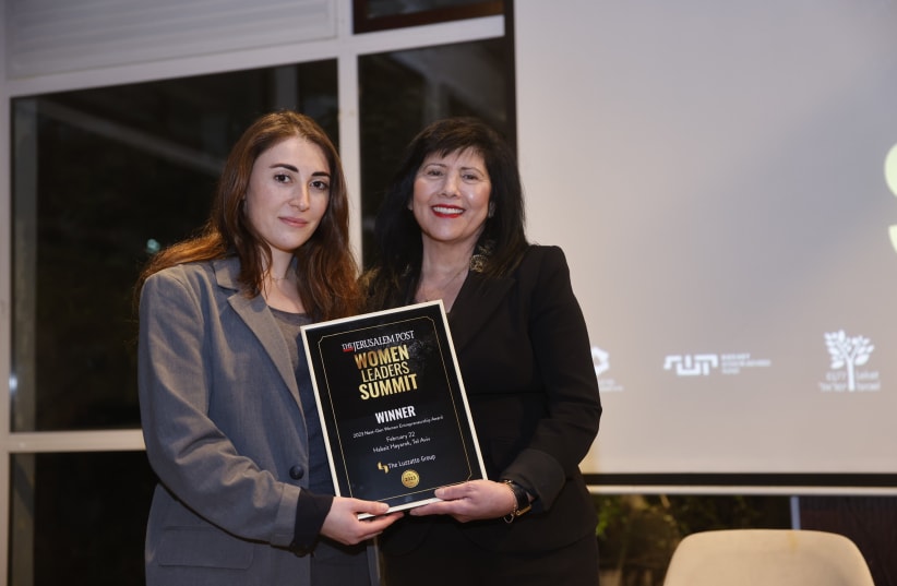 ThermoMind wins Next-Gen Women Entrepreneurship Award sponsored by the Luzzatto Group at the Jerusalem Post Women Leaders Summit. (photo credit: MARC ISRAEL SELLEM)