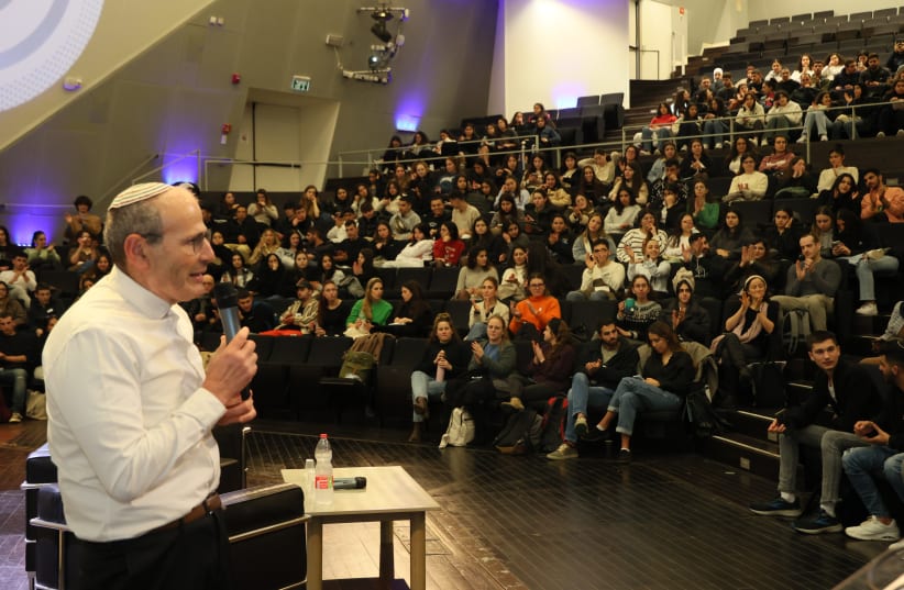 Joint session at the Menomadim Center for Jewish and Democratic Law, Bar-Ilan University (photo credit: YONI REIF)