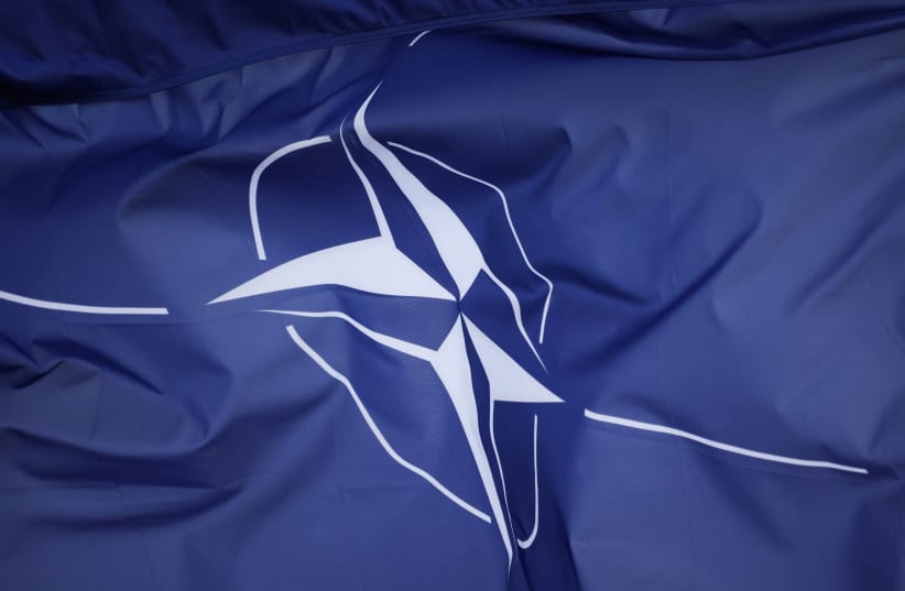  A view of a NATO flag at NATO Dragon-24, part of the Steadfast Defender 2024, exercise in Korzeniewo, Poland, March 4, 2024. (photo credit: KACPER PEMPEL/REUTERS)