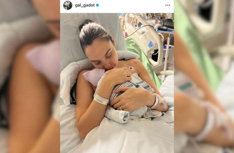  Gal Gadot with her new daughter, "Ori", in a post on Instagram, March , 6, 2024. (photo credit: SCREENSHOT VIA INSTAGRAM)