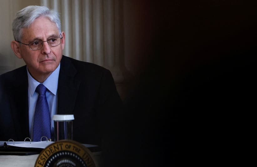  Attorney General Merrick Garland attends a meeting of the Task Force on Reproductive Healthcare Access, to mark the 51st anniversary of the landmark Roe v. Wade decision, in the State Dining Room at the White House in Washington, U.S., January 22, 2024. (photo credit: EVELYN HOCKSTEIN/REUTERS)
