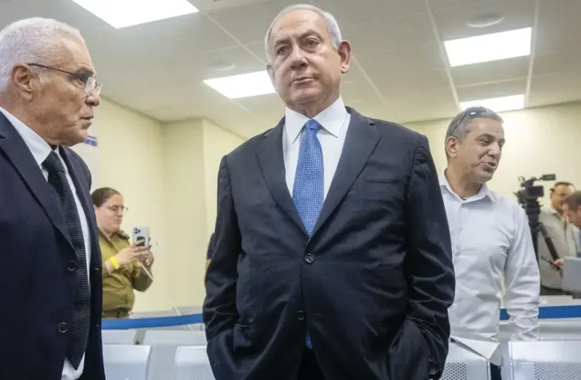  Benjamin Netanyahu testifies before the commission of inquiry into the Miron disaster, July 2022  (photo credit: Yonatan Zindel/Flash90)