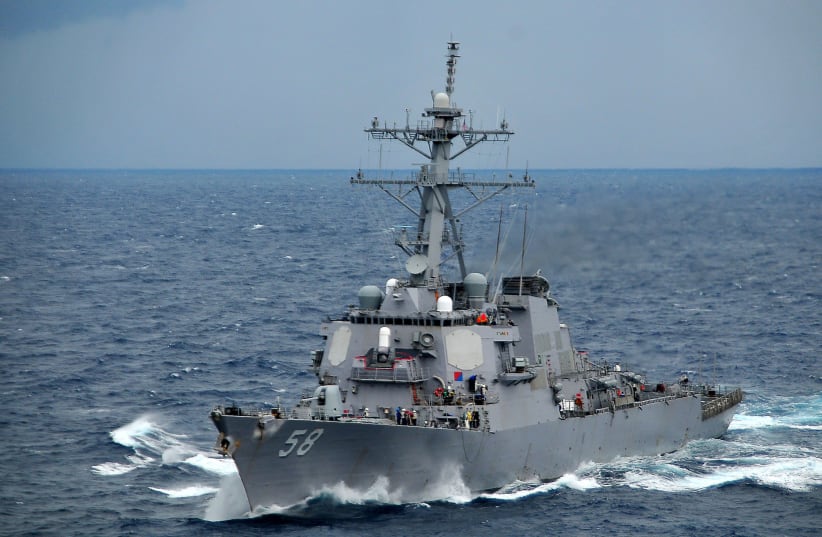 The guided-missile destroyer USS Laboon, which Houthis in Yemen targeted with a ballistic missile on Tuesday. (photo credit: PUBLIC DOMAIN)