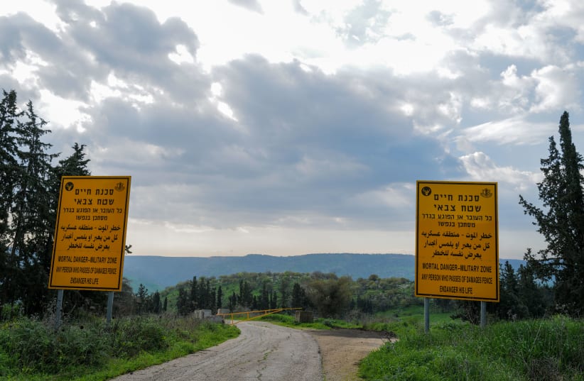  View of the tripoint border between Israel, Syria, and Jordan, northern Israel, on February 15, 2024 (photo credit: MICHAEL GILADI/FLASH90)