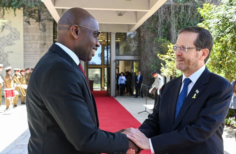 Eswatini ambassador with President Isaac Herzog. March 13, 2024. (photo credit: MAAYAN TOAF / GPO)
