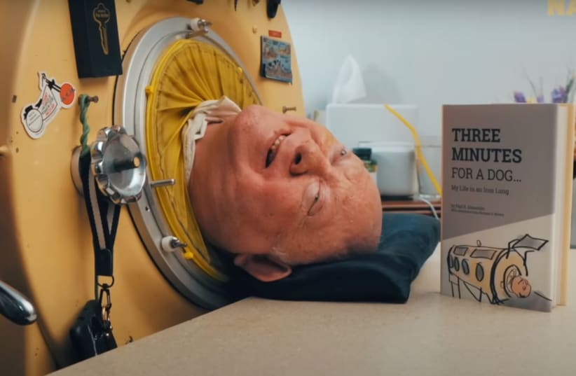  Paul Alexander, who died on Monday, was one of the last people alive to live inside an iron lung. (photo credit: SCREENSHOT VIA YOUTUBE/NAS DAILY)