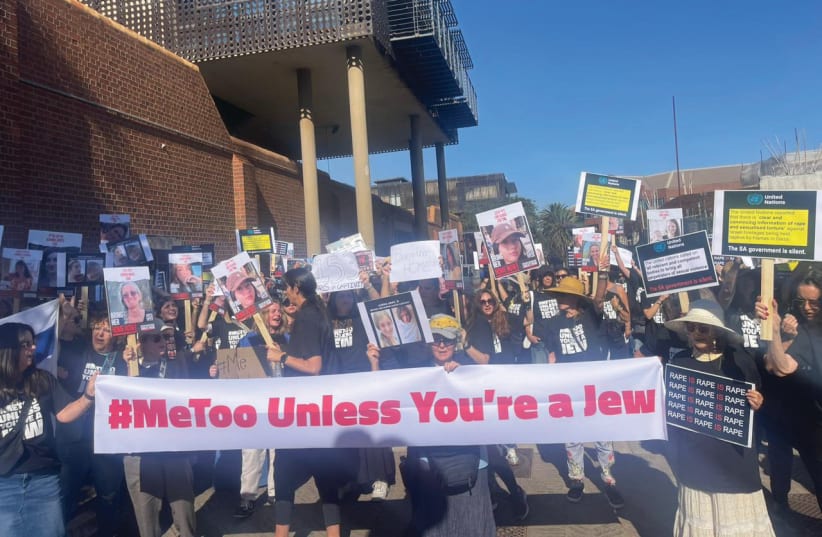  A MARCH takes place last Friday in Johannesburg, protesting against Hamas’s sexual violence. (photo credit: South African Jewish Board of Deputies)
