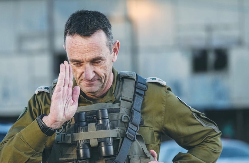  IDF CHIEF OF STAFF Lt.-Gen. Herzi Halevi delivers a statement to the media at an army base in the South. (photo credit: FLASH90)