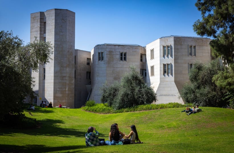  Students seen at the campus of "Mount Scopus" at Hebrew University on the first day of the opening of the university year on October 23, 2022. (photo credit: OLIVIER FITOUSSI/FLASH90)