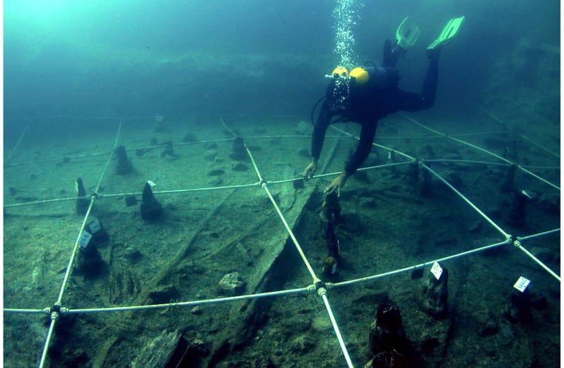  Excavators unearth 7,000 year old boats near Rome. (photo credit: GIBAJA ET AL., PLOS ONE)