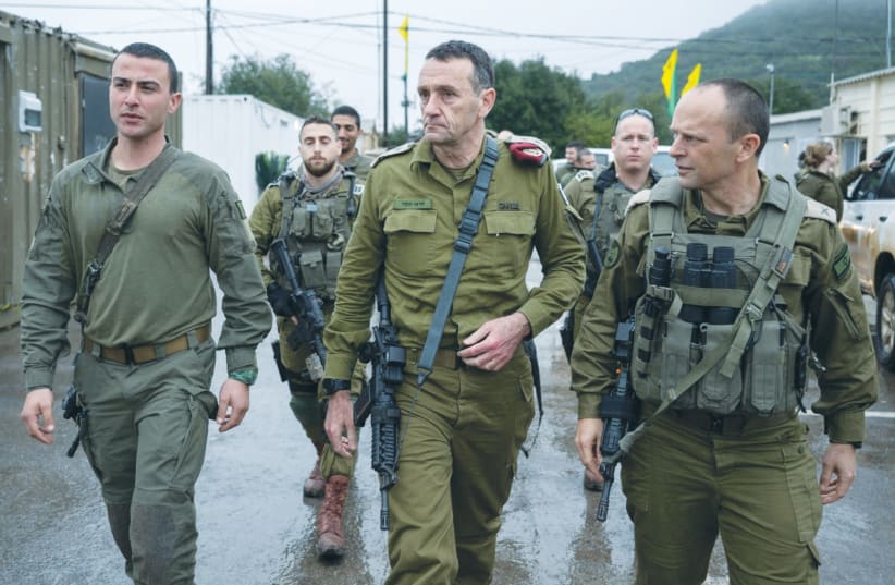 IDF CHIEF of Staff Lt.-Gen. Herzi Halevi leads a visit by senior officers to Shifa Hospital this week. (photo credit: IDF/Reuters)