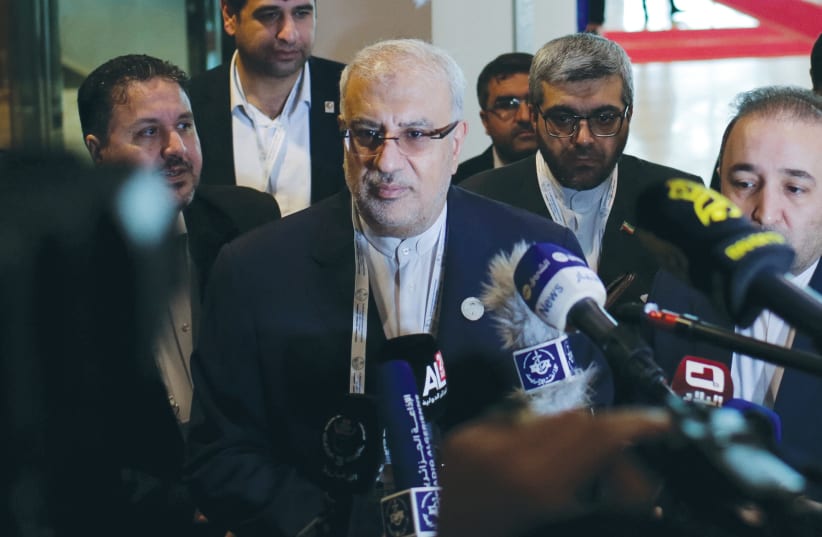  IRAN’S OIL Minister Javad Owji speaks to media ahead of the Extraordinary Ministerial Meeting of the Gas Exporting Countries Forum (GECF), in Algiers, earlier this month.  (photo credit: REUTERS/RAMZI BOUDINA)