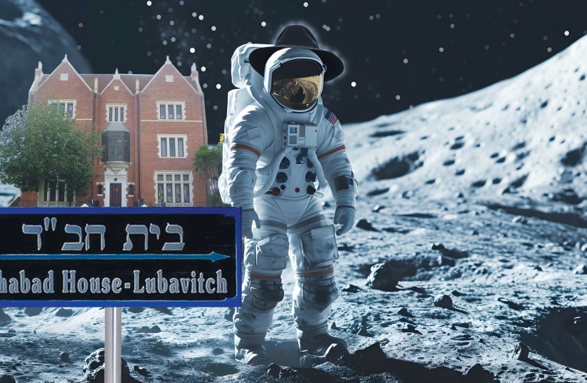  ONE GIANT leap for Yiddishkeit: Rabbi Marsdechai Lunawitz is seen at the Chabad of the Moon. Rosh Chodesh celebrations to be held never. (photo credit: Marc Israel Spaceman/Flash770)