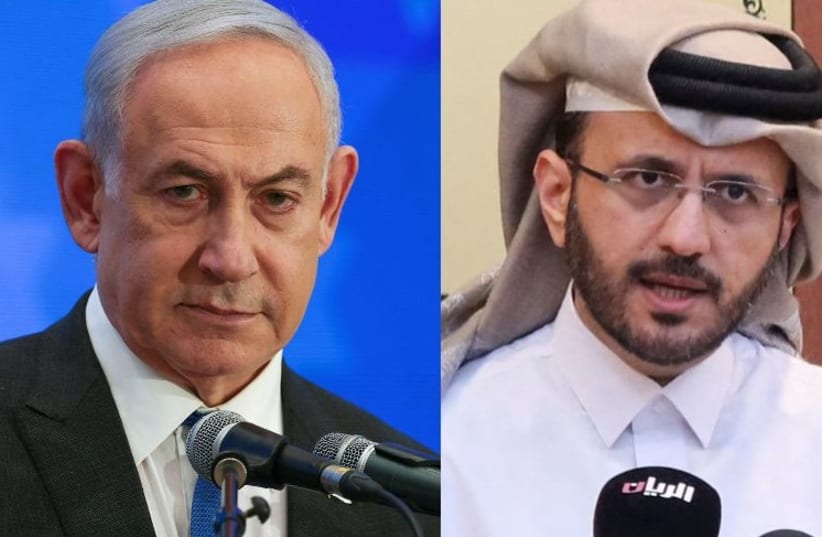 Israeli Prime Minister Benjamin Netanyahu, left, and Qatar Foreign Ministry spokesman Majed Al-Ansari, right. (photo credit: REUTERS/Imad Creidi, REUTERS/Ronen Zvulun/File Photo)