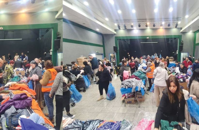  Colel Chabad sets up a 'pop-up shop' comprised of donated items for the residents of Ashdod. (photo credit: COLEL CHABAD)